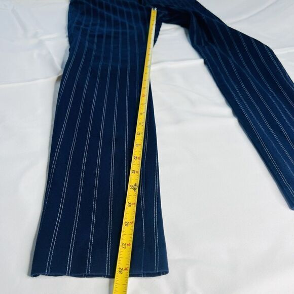 Gap Sz 4 Slim City Coupe Urbane Etroite Pants Navy Blue Stripped Stretch 0763 - Picture 9 of 12